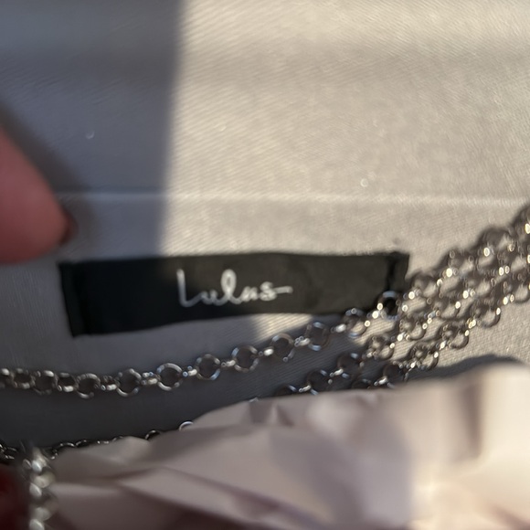 BNwT Lulus Glittering Direction Silver Rhinestone Handbag Clutch Bridal - Picture 5 of 8